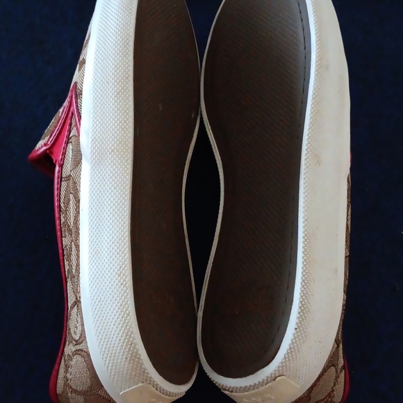 Coach Brown and Red Slip-On Sneakers - Picture 6 of 7